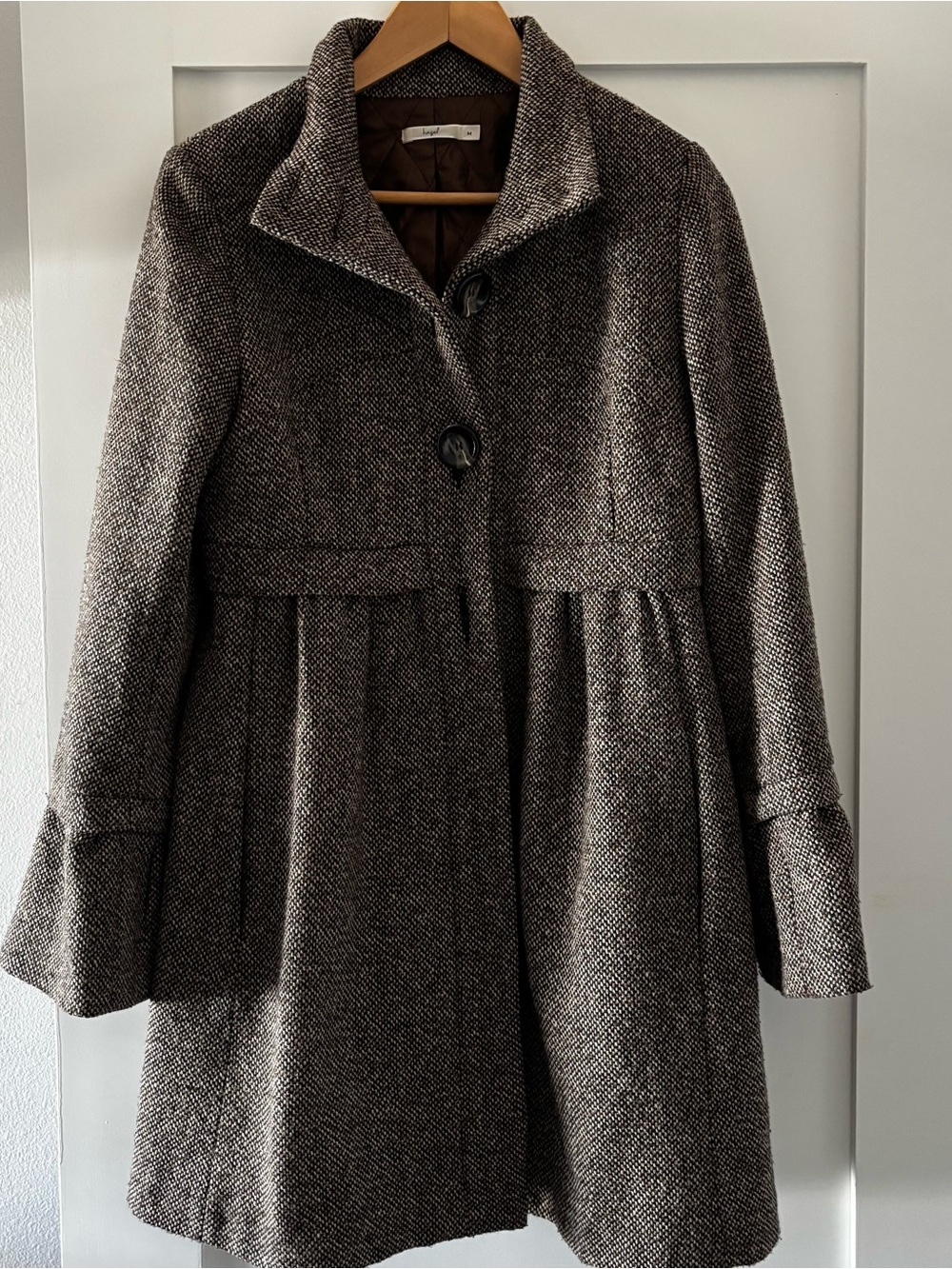 Brown Tweed Pea Coat pockets